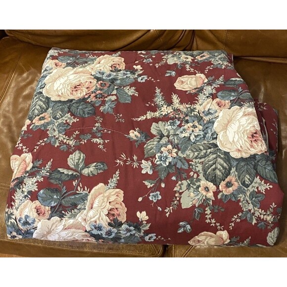 Vintage Dan Rivers Queen Reversible Comforter Floral Stripe + 2 Shams - Picture 1 of 7